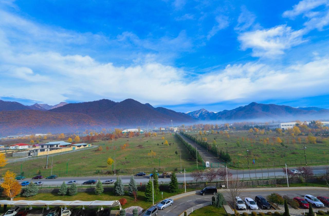 Gabala Garden Hotel Exterior foto View of the airport from the north